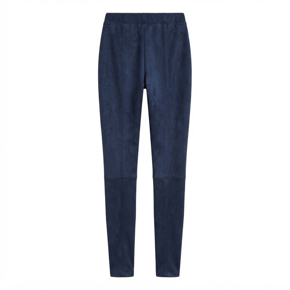 Max Mara Leisure Faux Suede Elastic Waist Slim Blue Pants | Size M